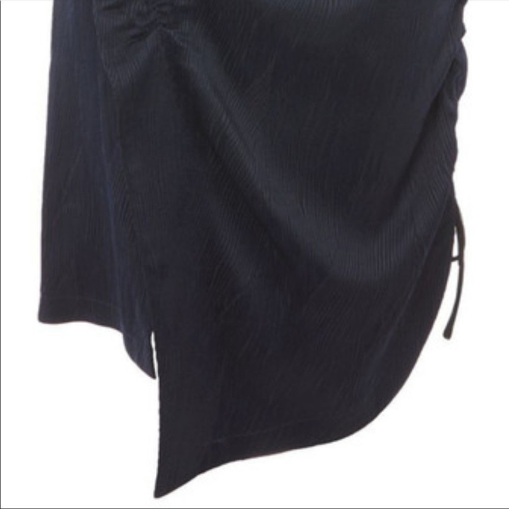 Topshop Navy Blue High Waist Ruffle Pencil Skirt - Picture 4 of 4